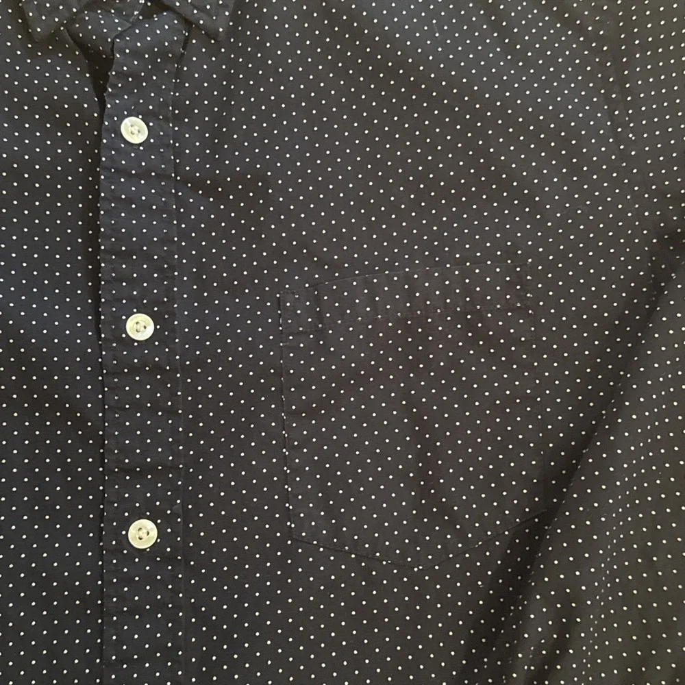 J Crew Shirt Men's Large Slim Blue Geometric Print Long Sleeve Preppy‎